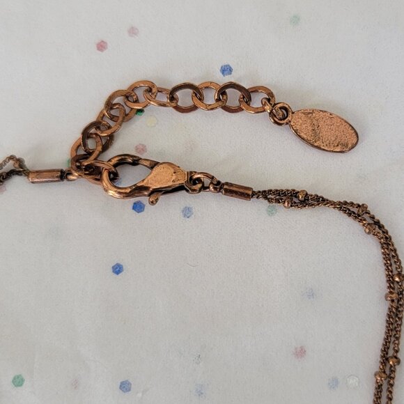 SATELLITE PARIS VINTAGE FACETED RECTANGULAR AMETHYST GLASS NECKLACE W/ DANGLES - Picture 9 of 9